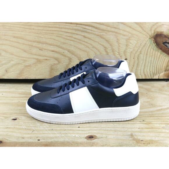 Sandro Mens Sneakers 9 Blue White Leather Trainers Low Top